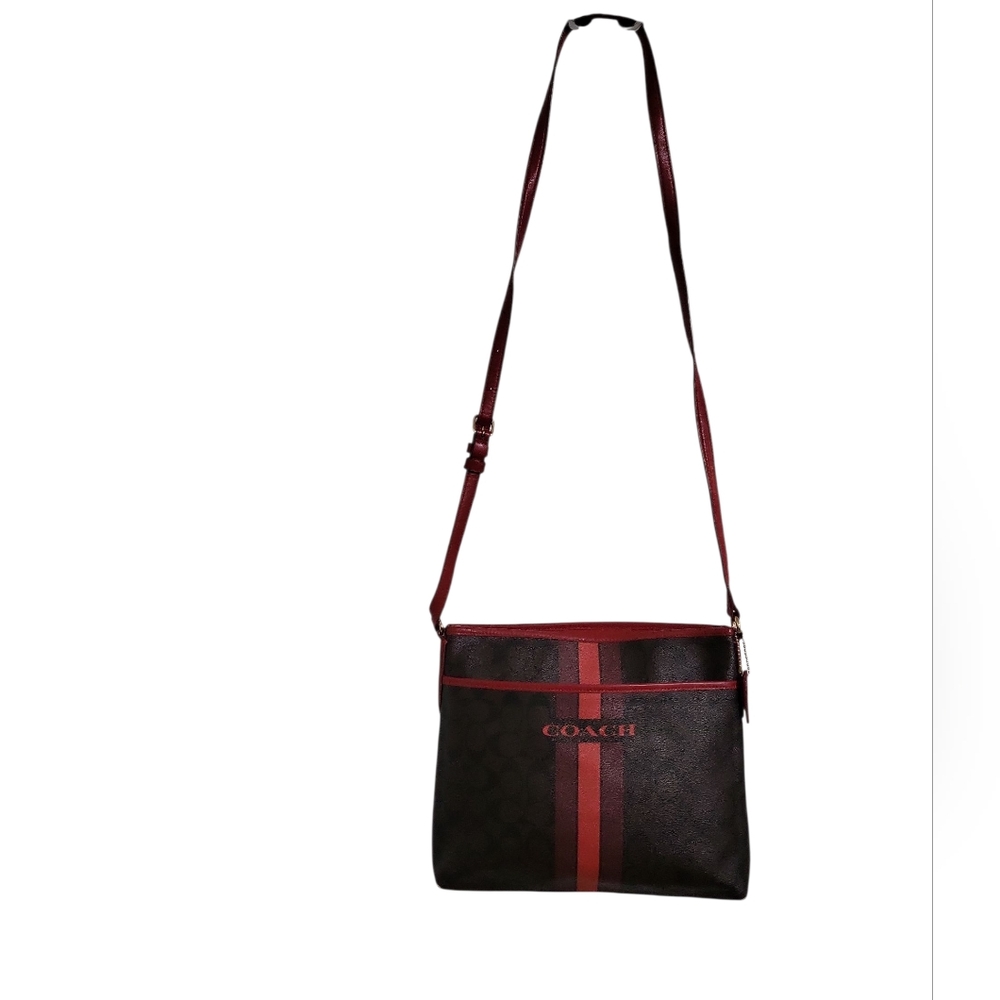 Coach Signature Varsity Stripe File Crossbody Bag, style number F38402